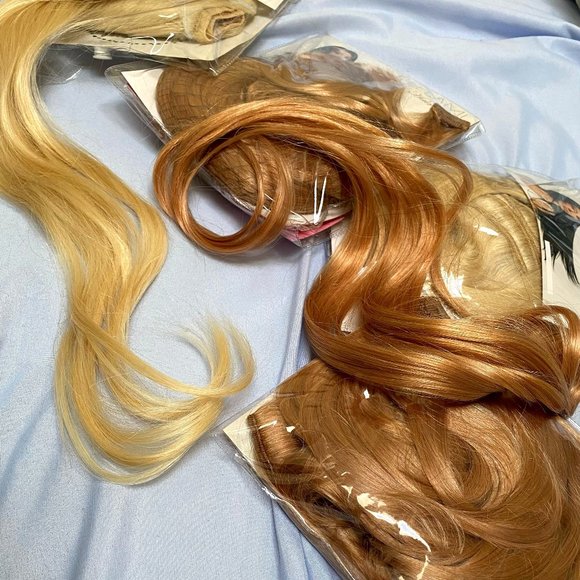 Beautiful ash blonde and strawberry blonde clip in extensions